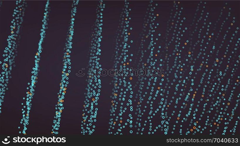 Composed Of Particles. Abstract Graphic Design. Modern Sense Of Science And Technology Background. Vector Illustration. Abstract Dots Background. Flowing Particles Waves.. Wavy Abstract Graphic Design. Modern Sense Of Science And Technology Background. Vector