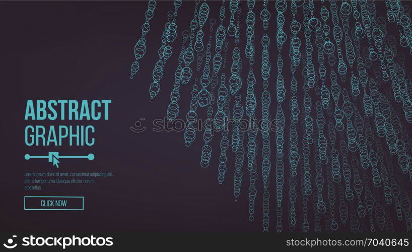 Composed Of Particles. Abstract Graphic Design. Modern Sense Of Science And Technology Background. Vector Illustration. Abstract Dots Background. Flowing Particles Waves.. Wavy Abstract Graphic Design. Modern Sense Of Science And Technology Background. Vector