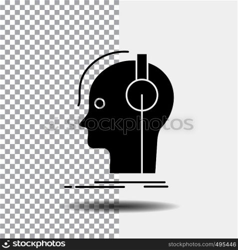 composer, headphones, musician, producer, sound Glyph Icon on Transparent Background. Black Icon. Vector EPS10 Abstract Template background