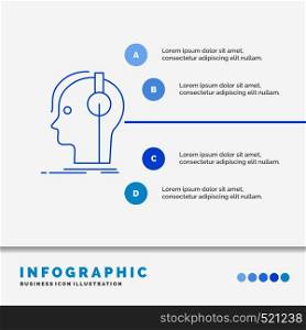 composer, headphones, musician, producer, sound Infographics Template for Website and Presentation. Line Blue icon infographic style vector illustration. Vector EPS10 Abstract Template background