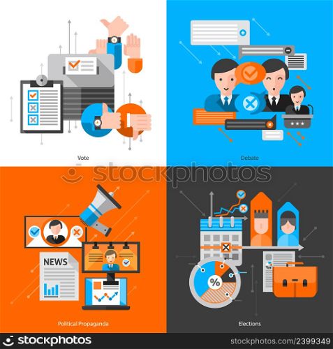 Composition 2x2 for elections voting report and presentation or website vector illustration. Composition 2x2 For Elections Voting