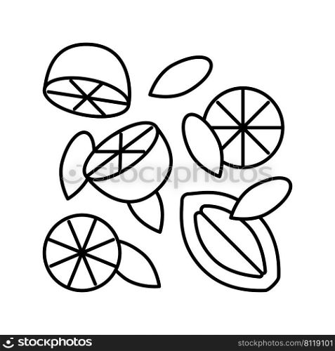 composition lemon line icon vector. composition lemon sign. isolated contour symbol black illustration. composition lemon line icon vector illustration