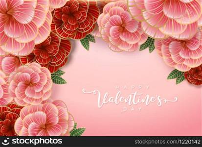Composition with LOVE inscription and abstract florals elements. Colorful illustration for your banner, poster, flyer, brochure.