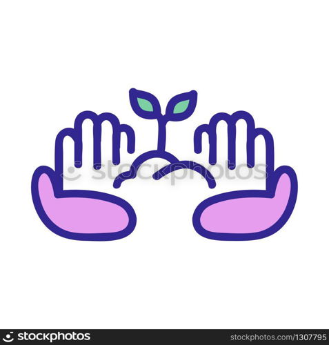 compost hands icon vector. compost hands sign. color isolated symbol illustration. compost hands icon vector outline illustration