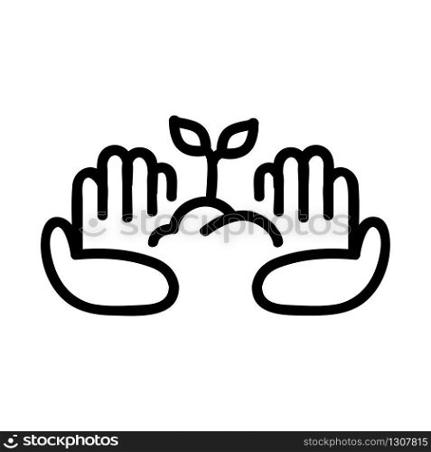compost hands icon vector. compost hands sign. isolated contour symbol illustration. compost hands icon vector outline illustration