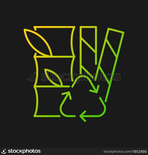 Compostable straws from plants gradient vector icon for dark theme. Plant-based materials. Sugarcane fibers. Thin line color symbol. Modern style pictogram. Vector isolated outline drawing. Compostable straws from plants gradient vector icon for dark theme