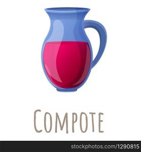 Compote jug icon. Cartoon of compote jug vector icon for web design isolated on white background. Compote jug icon, cartoon style
