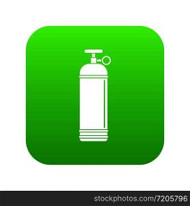 Compressed gas container icon digital green for any design isolated on white vector illustration. Compressed gas container icon digital green