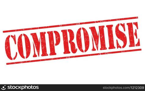 Compromise sign or stamp on white background, vector illustration