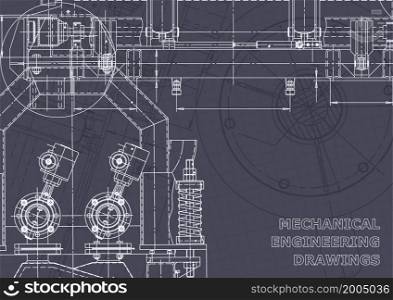 Computer aided design systems. Blueprint. Blueprint. Vector engineering illustration. Computer aided design systems