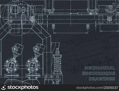 Computer aided design systems. Blueprint. Corporate Identity. Corporate Identity, backgrounds. Mechanical engineering drawing. Machine-building industry
