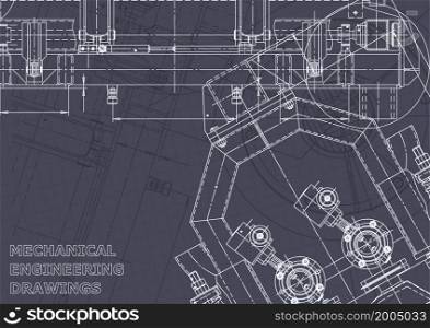 Computer aided design systems. Blueprint, scheme plan. Blueprint. Vector engineering illustration. Computer aided design systems