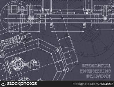 Computer aided design systems. Blueprint, scheme, plan, sketch Technical illustrations backgrounds Mechanical. Blueprint. Vector engineering illustration. Computer aided design systems