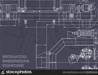 Computer aided design systems. Blueprint, scheme, plan, sketch. Technical illustrations backgrounds Mechanical engineering drawing. Blueprint. Vector engineering illustration. Computer aided design systems