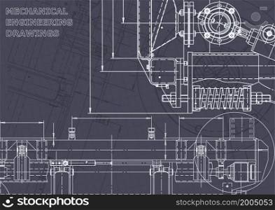 Computer aided design systems. Technical illustration. Blueprint. Vector engineering illustration. Computer aided design systems