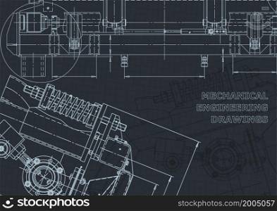 Computer aided design systems. Technical illustrations, background. Corporate Identity. Corporate Identity, backgrounds. Mechanical engineering drawing. Machine-building industry