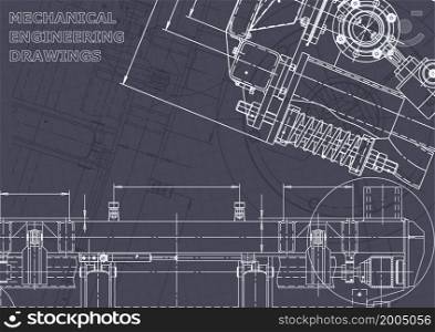 Computer aided design systems. Technical illustrations, background Mechanical. Blueprint. Vector engineering illustration. Computer aided design systems