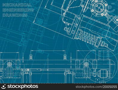 Computer aided design systems. Technical illustrations, background. Mechanical Corporate style. Blueprint. Corporate style. Mechanical instrument making. Technical