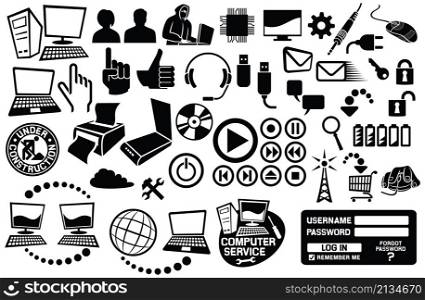 Computer and communication icons set