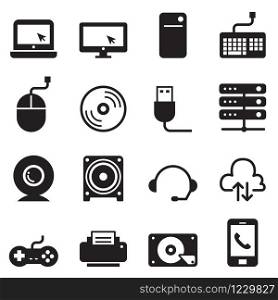 Computer and Computer Accessories Icons set Vector illustration