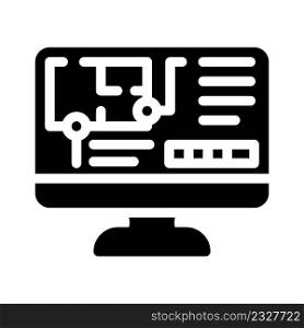 computer architect software glyph icon vector. computer architect software sign. isolated contour symbol black illustration. computer architect software glyph icon vector illustration