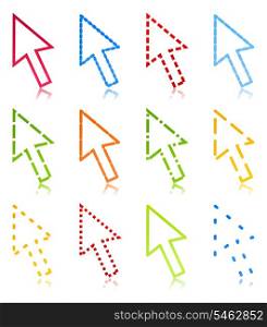 Computer arrow2. Set of icons of computer arrows. A vector illustration