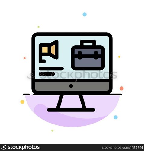 Computer, Bag, Speaker, Job Abstract Flat Color Icon Template