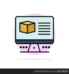 Computer, Box, Internet, Monitor Abstract Circle Background Flat color Icon