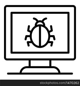 Computer bug icon. Outline computer bug vector icon for web design isolated on white background. Computer bug icon, outline style