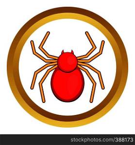 Computer bug vector icon in golden circle, cartoon style isolated on white background. Computer bug vector icon