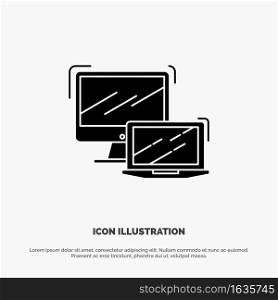 Computer, Business, Laptop, MacBook, Technology solid Glyph Icon vector
