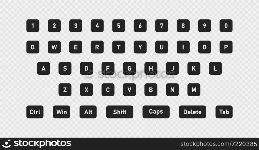 Computer button. Keyboard concept. Letter button isolated. Web key symbol in vector flat style.