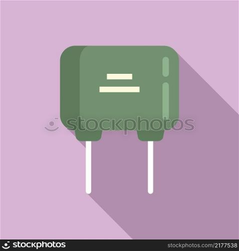 Computer capacitor icon flat vector. Component resistor. Diode chip. Computer capacitor icon flat vector. Component resistor