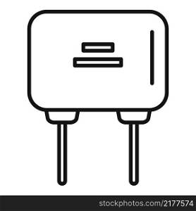 Computer capacitor icon outline vector. Component resistor. Diode chip. Computer capacitor icon outline vector. Component resistor