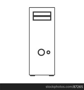 Computer case or system unit icon .