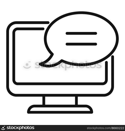 Computer chat icon outline vector. Call contact. Page mail. Computer chat icon outline vector. Call contact