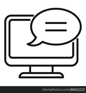 Computer chat icon outline vector. Call contact. Page mail. Computer chat icon outline vector. Call contact