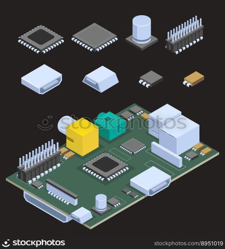 Computer chip vector image