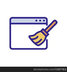 computer cleanup icon vector. computer cleanup sign. color isolated symbol illustration. computer cleanup icon vector outline illustration