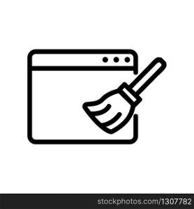 computer cleanup icon vector. computer cleanup sign. isolated contour symbol illustration. computer cleanup icon vector outline illustration