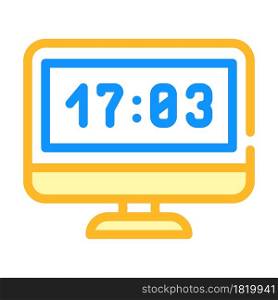 computer clock color icon vector. computer clock sign. isolated symbol illustration. computer clock color icon vector illustration