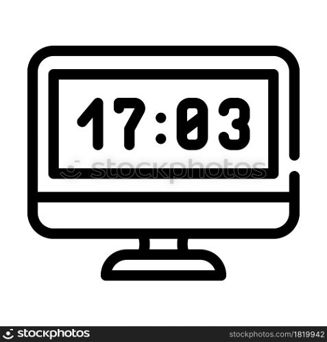 computer clock line icon vector. computer clock sign. isolated contour symbol black illustration. computer clock line icon vector illustration