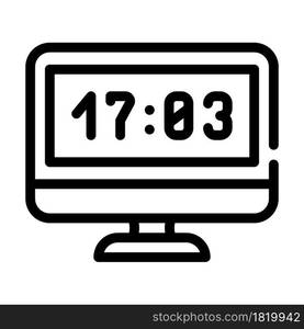 computer clock line icon vector. computer clock sign. isolated contour symbol black illustration. computer clock line icon vector illustration