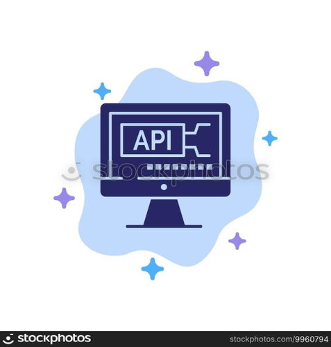 Computer, Code, Coding, Education Blue Icon on Abstract Cloud Background