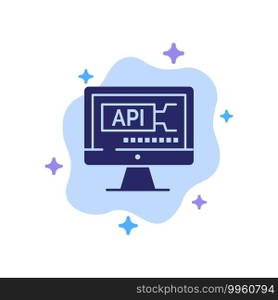 Computer, Code, Coding, Education Blue Icon on Abstract Cloud Background