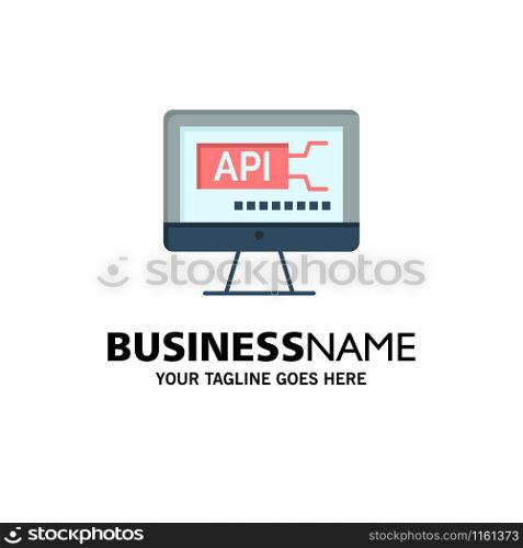 Computer, Code, Coding, Education Business Logo Template. Flat Color