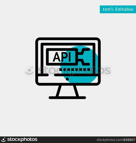 Computer, Code, Coding, Education turquoise highlight circle point Vector icon
