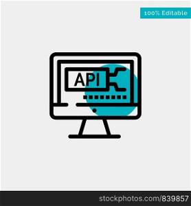 Computer, Code, Coding, Education turquoise highlight circle point Vector icon