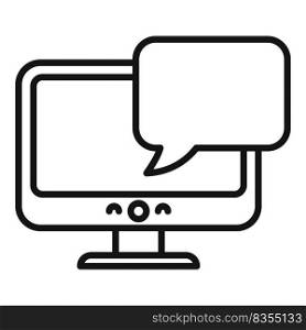 Computer communication icon outline vector. Social web. Talk team. Computer communication icon outline vector. Social web