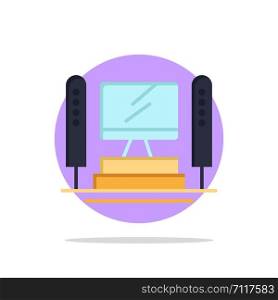 Computer, Computing, Server, Cpu Abstract Circle Background Flat color Icon